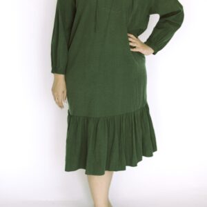 שמלת כובע- ירוק כהה M