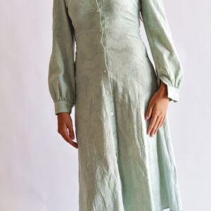 שמלת כותנה ירוקה שיין XS/S