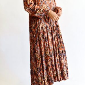 שמלה כתומה מקושקשת L