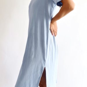 שמלת תכלת כותנה L/XL